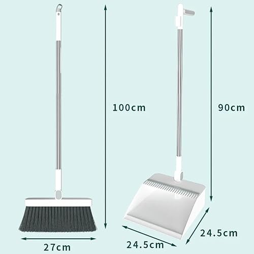 Miniatura 7 de JCAKES Juego de recogedor de escoba y escoba para exteriores, escoba y recogedor, combinación de escoba y recogedor de escoba de piel suave,
