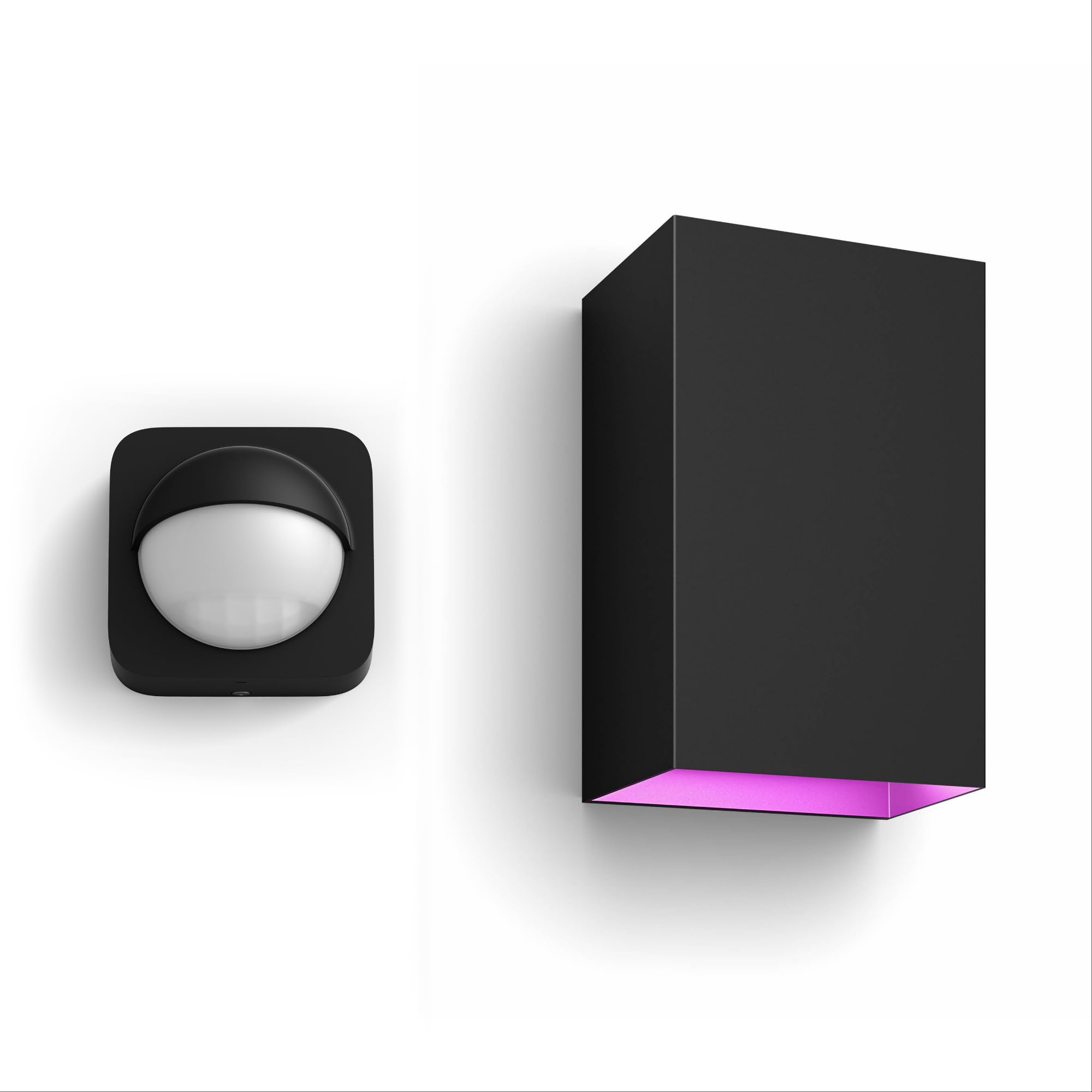 Philips Hue Resonate Wandlampe Außen Up & Down (Schwarz) - Außenleuchte mit Bewegungsmelder - Weißes und Farbiges Licht - inkl. 1 Hue Bewegungssensor für Außen - Hue White and Color Ambiance
