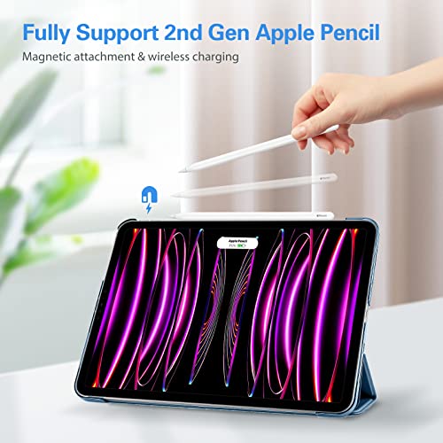 Image of ProCase Smart Case for iPad Pro 12.9 2022202120202018, Slim Stand Hard Back Shell Smart Cover for iPad Pro 12.9 6th Gen5th Gen4th Gen3rd Gen -SkyBlue.