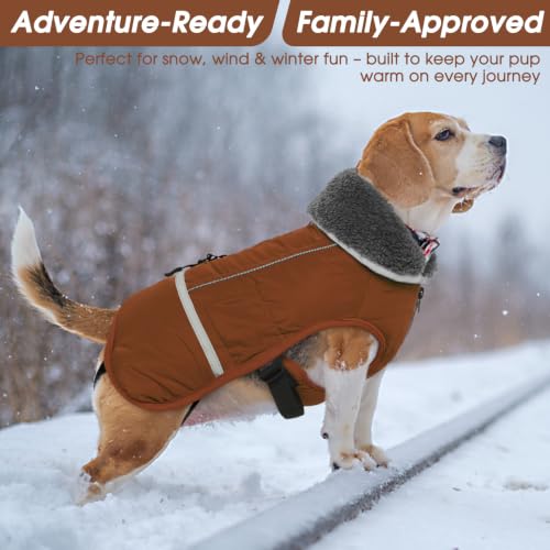 Image of QBLEEV Warm Dog Coat, Reflective Dog Jacket, Waterproof Dogs Winter Coat