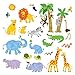 DECOWALL DS-8013 Dschungeltiere Dschungel Tiere Wandtattoo Wandsticker Wandaufkleber Wanddeko für Wohnzimmer Schlafzimmer Kinderzimmer (Klein)