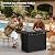 YITAHOME 43 Inch Propane Fire Pit Table, 50,000 BTU Gas Fire Pit with Ignition Systems, Iron Tabletop, Lava Rock, Lid, Rectangular Outdoor Firetable for Patio Deck Garden Backyard (Black)