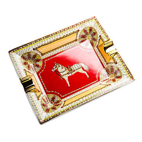 AOHAI Ash Tray Ceramic Ashtray Cigar Ash Tray Two Slot Household Ashtrays Men's and Women's Ashtray Ash Holder for Smokers Desktop Ash Tray Smoke Ash Holder