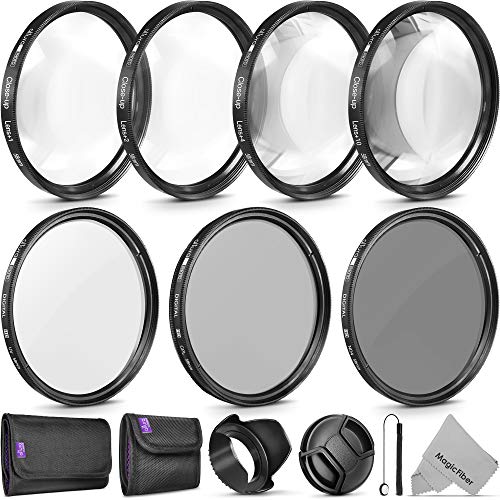 58mm Altura Photo Professional UV CPL ND4 Lens Filter and Close-Up Macro Accessory