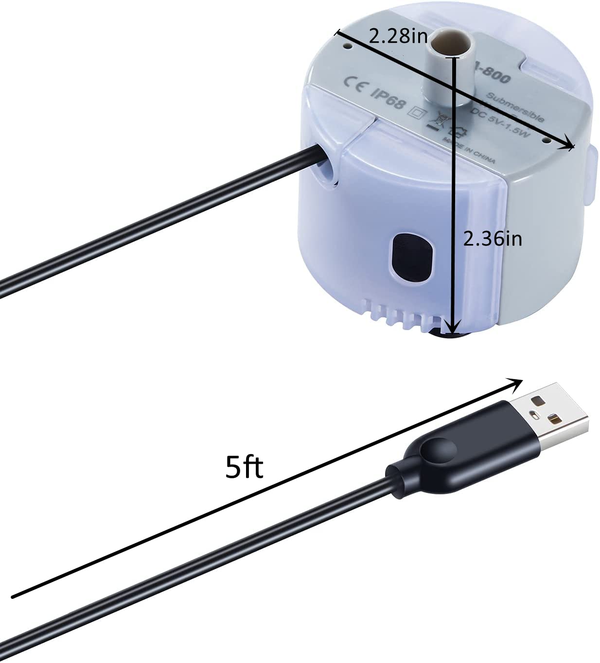Berein Pompa di ricambio per fontana per gatti, pompa per fontana con luce a LED, per fontana di gatto e animali domestici (Pompa-A)