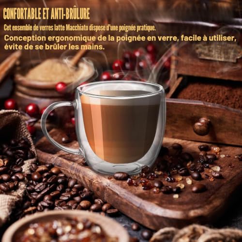 Verre borosilicate double paroi de 250 ml résistant aux chocs