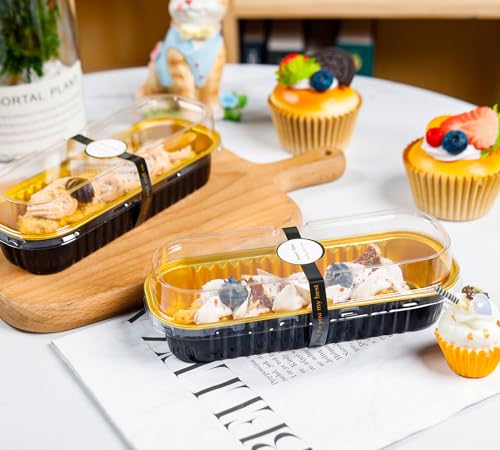 NPLUX Bundle of 50 Pack Mini Cake Pans with Lids and Spoons and 100 Pack Cellophane Bags - image 4
