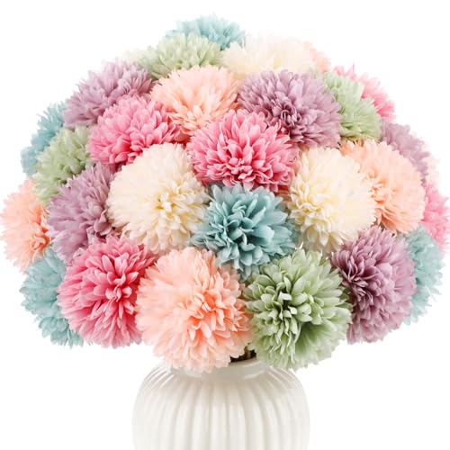Suncalla 36 Pcs Pastel Artificial Chrysanthemum...