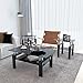GSSDEE Glass Coffee Table and End Table Set of 3, 2-Tier Classic Design, Tempered Glass Top & Solid Metal Legs Table Set, Use for Livingroom,Bedroom (Set of 3, Black(All Glass))