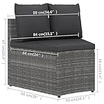 Patioco Poly Rattan Lounge Set 9-teilig Grau