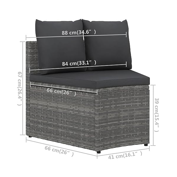 Patioco Poly Rattan Lounge Set 9-teilig Grau