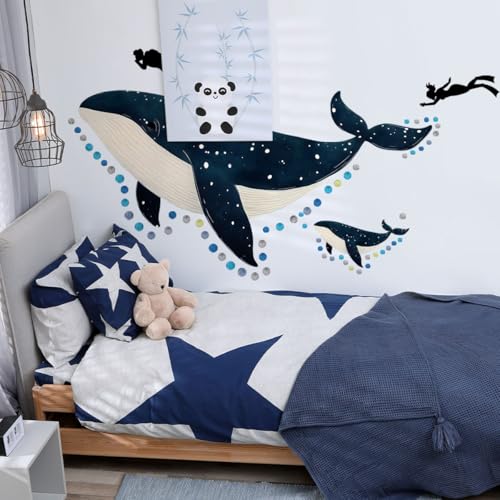 Vinilo Decorativo de Ballena Bajo el Mar para Pared miniatura 3