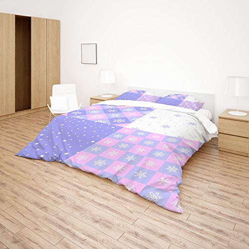 Housse de couette géométrique rose lilas pour sublimer vos nuits de douceur - 5