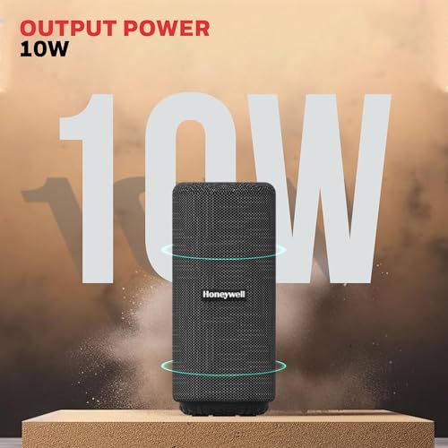 Image of Honeywell Suono P300 10W 5.3 Bluetooth Speaker,9H Playtime, Deep Bass,IPX 4,TWS Feature,Fast Charging,SD Card,USB,AUX,Built-In Mic and 52mm Drivers,2 Years Manufacturer Warranty - Black