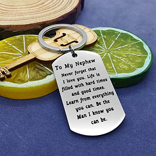 To My Nephew Keychain Gift Inspirational Nephew Gifts from Aunt Uncle