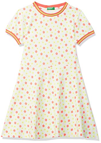Image of UNITED COLORS OF BENETTON Baby-Girl's Cotton Fit and Flare Knee-Length Casual Dress