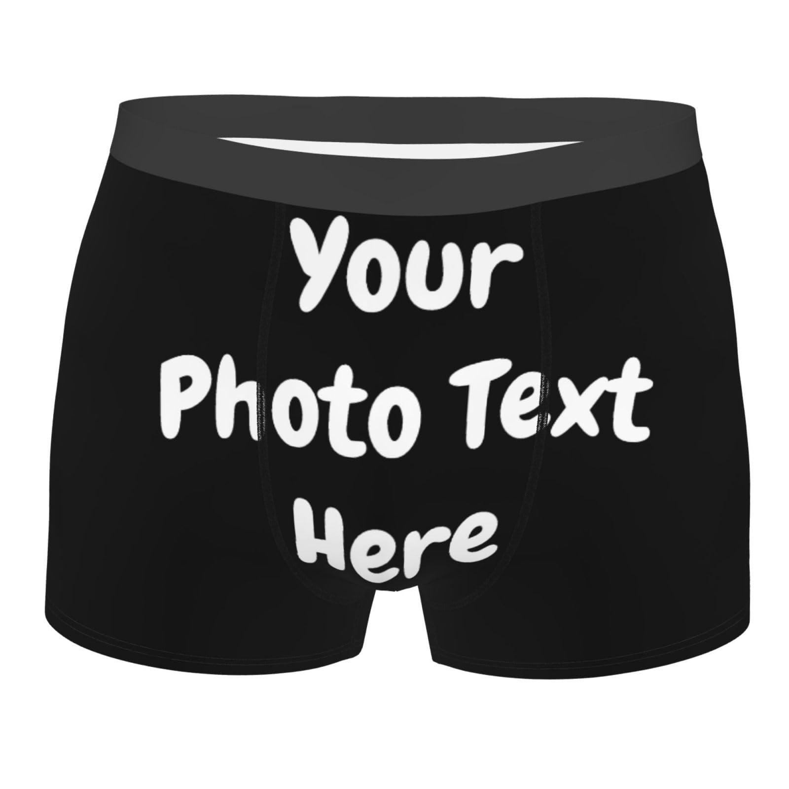 WAFICAC Personalised Men's Underwear Briefs Custom Men's Boxer Shorts Customised Photo Underpants for Men Funny Gift for Valentine's Day Birthday, Wedding Gifts for Husband Boyfriend