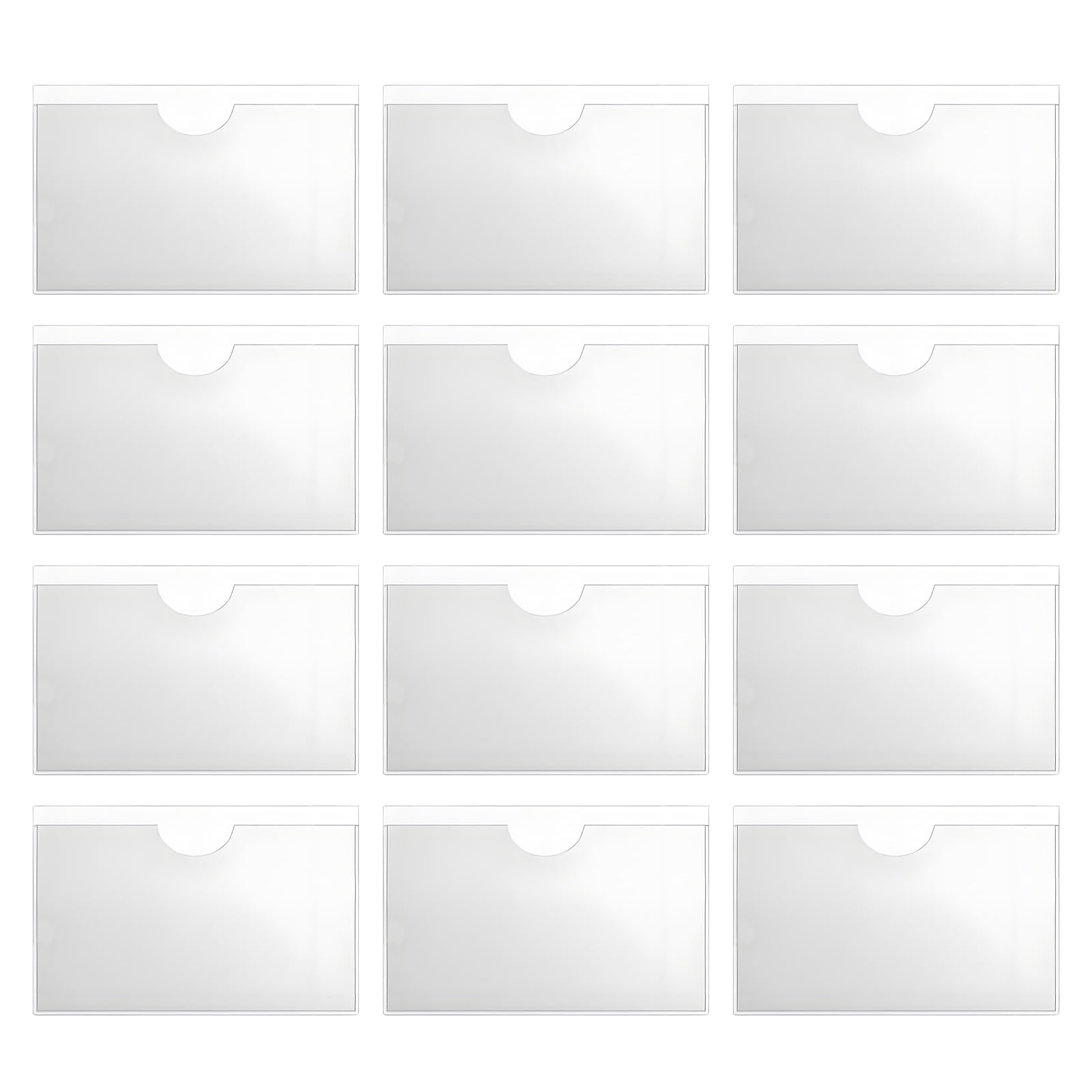 6pcs Bolsillo Auto Adhesivo de Tarjeta, Bolsa Adhesiva para Parabrisas de Coche, 10 x 8 cm, Porta Documentos de PVC para Licencias, Permisos de Estacionamiento y Más (12pcs 6×10 cm)
