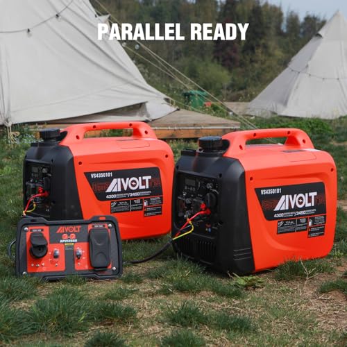Image of AIVOLT Inverter Generator 4300W Gas Powered Portable Super Quiet Outdoor Generator RV Ready for Camping Tools and Home Use, EPA Compliant