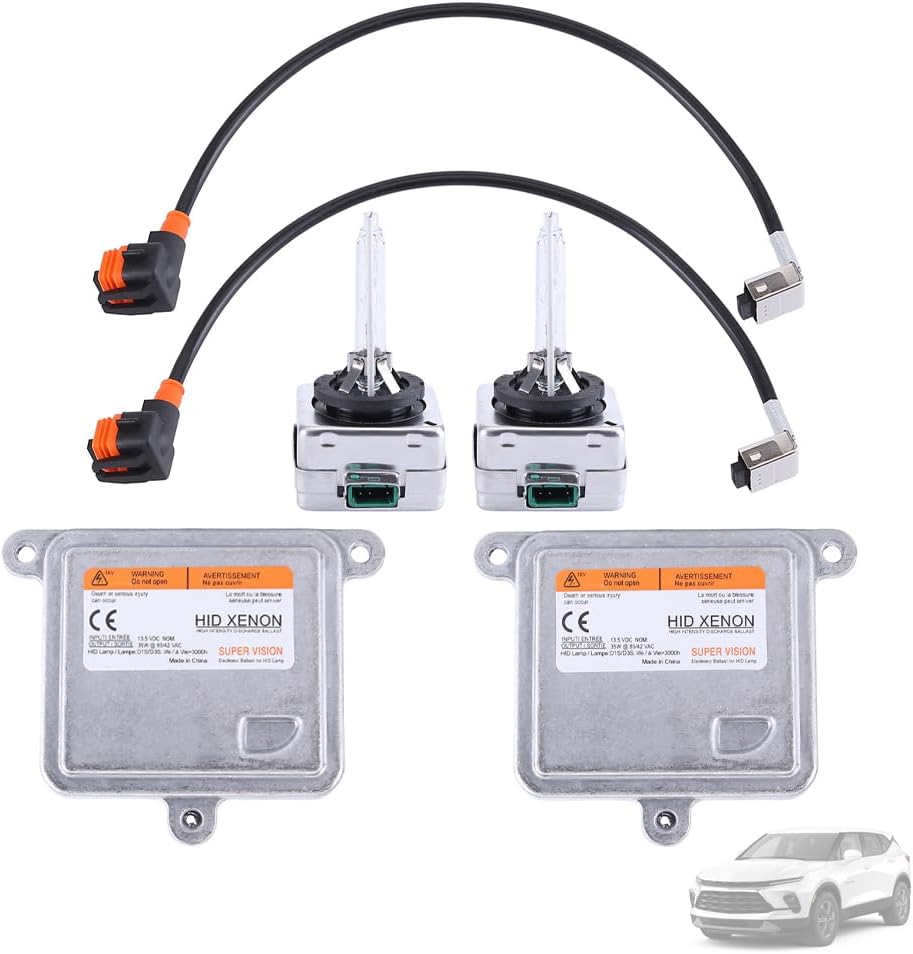 20928264 Xenon HID Headlight Ballast Control Unit with D3S Bulb & HID Bulb Wire Kit Compatible for Chevrolet Blazer 2019-2020 for Chevrolet Impala 2018-2020 for Chevrolet Malibu 2013-2015( 2 Pack)