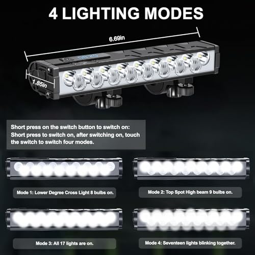 4800 Lumen Bike Lights, USB-C Rechargeable Bicycle Light, Super Bright Bike Lights for Night Riding, IP65 Waterproof Bicycle Headlight, for Commuters Adults and Children - Image 4