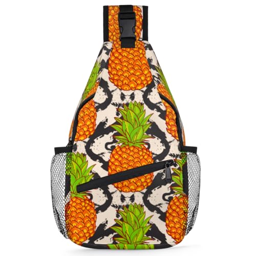 Sac à dos militaire portable imprimé ananas décontracté et robuste