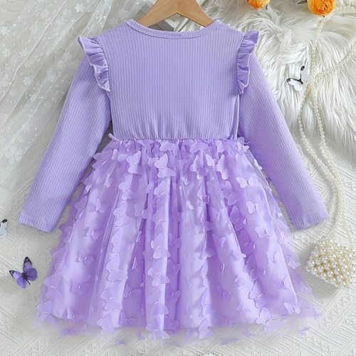 Image of Toddler Little Girls Casual Dresses Short Sleeve Crew Neck Graphic Cartoon Dress for 2-8 Years