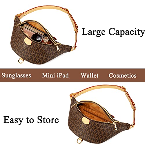 Casual-Travel-Daypack-for-Women-Sling-Chest-Backpack-Fashion-Waist-Belt-Pack-Bags-Crossbody-Pouch-Money-Shoulder-Purse-Deep-Brown