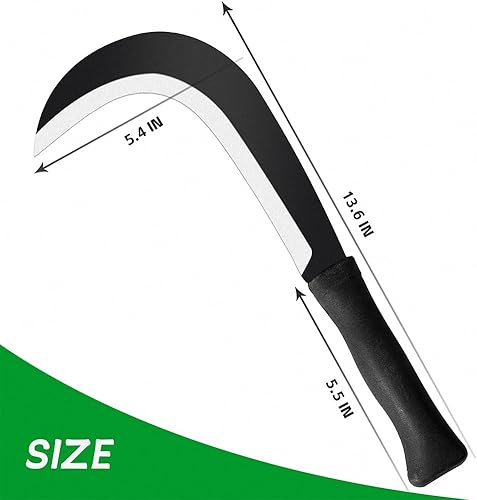 Miniatura 7 de Billhook - Herramientas de jardín para hoz, cepillo para limpiar hoz, con hoja de acero al carbono, cuchillo para hoz, machete para hoz para hierba,