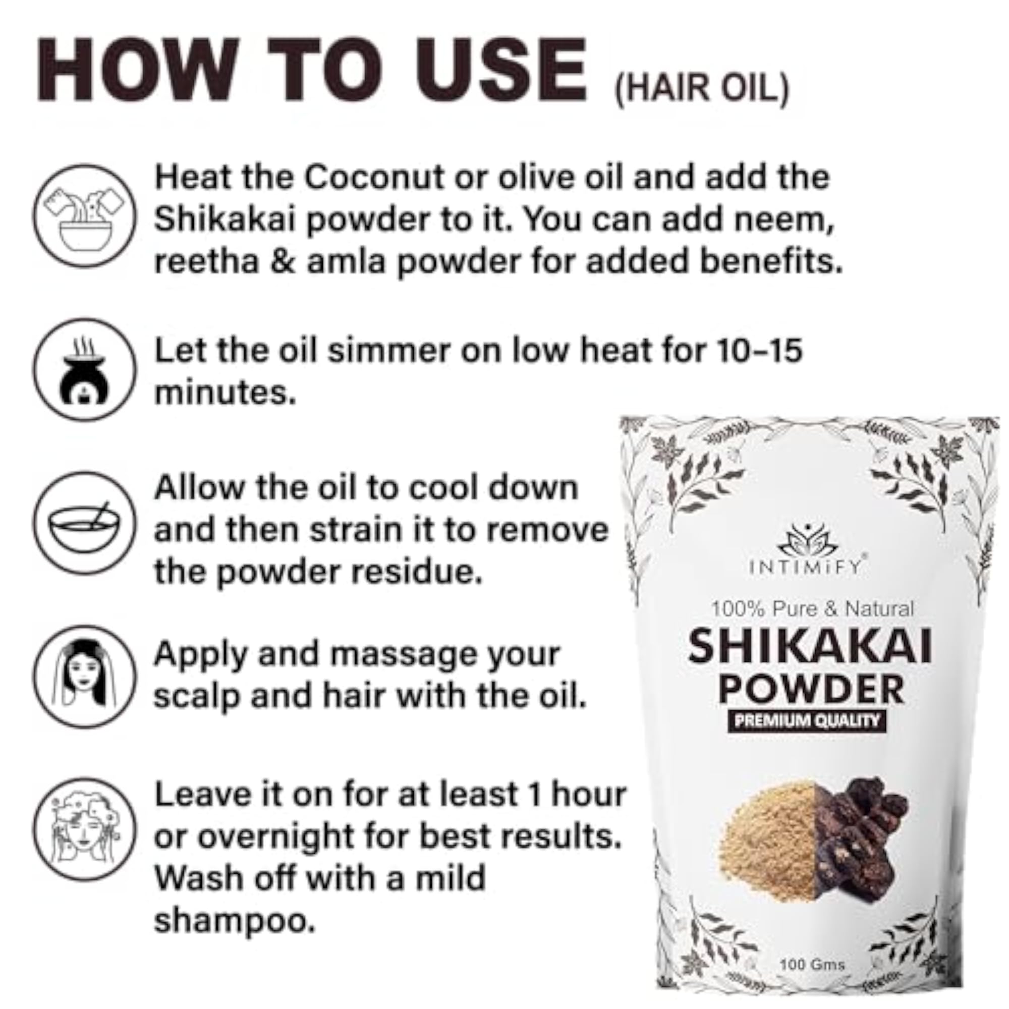 Shikakai Powder for Hair Growth - 300g
