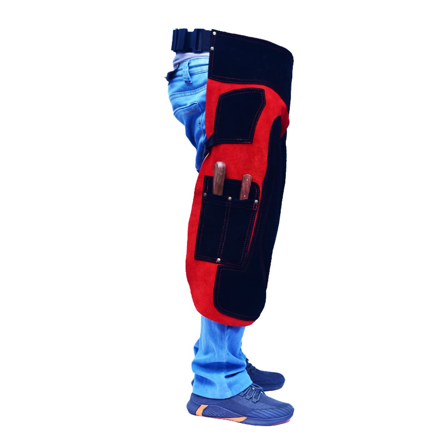 EQUESTRIAN STORE Delantal de herradura de 65 cm, lona de piel de forja premium, delantales de herrador, ante auténtico, delantal para herramientas de herrador, gorras de recorte, cuidado de pezuñas,