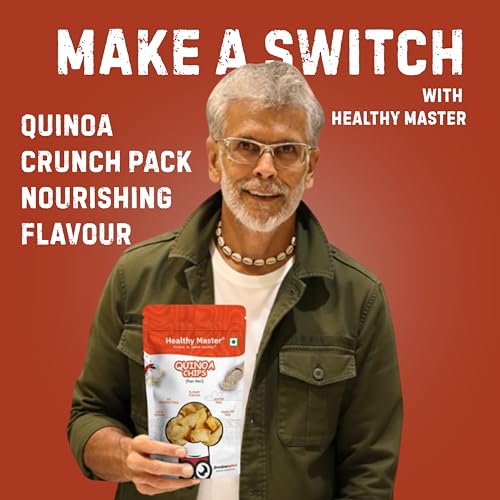 Image of Healthy Master Quinoa Chips Combo 300g (100g Each) Pack of 3 | Light & Crispy | High Protein Chips | Gluten-Free | No Maida, No Palm Oil | Low-Calorie | Healthy Snacks for Adults & Kids