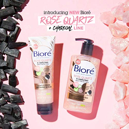 image for Bioré Rose Quartz With Charcoal Gentle Pore Refining scrub, exfoliati