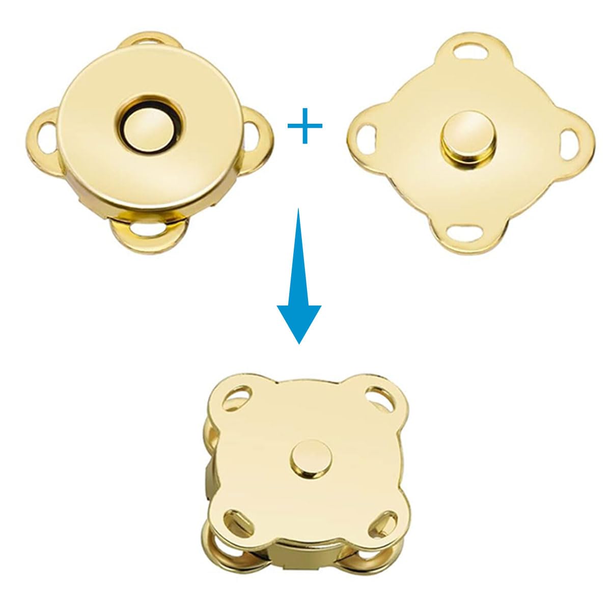 GIONAR 40 Sets Magnetic Snap Fasteners, 14mm Magnetic Buttons for Bags Sew On Snap Fasteners, for Purses Clothing, Totes - Image 4