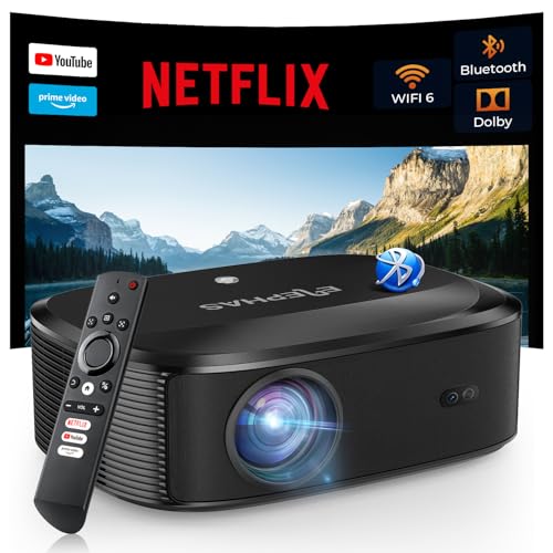 Image of 4K Projector with Wifi and Bluetooth, ELEPHAS Outdoor Movie Projector with NETFLIX/Prime Video/YouTube Built-in, 100,000+ Apps Supported, Video Projector Compatible with HDMI/USB/iOS/Android/Windows