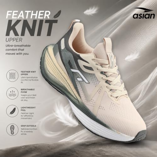 Image of ASIAN Hypercushion Carbon-10 Men's Running Shoes | Carbon Plate Technology, Breathable Knit Upper, Memory Foam Cushioning for Running, Training