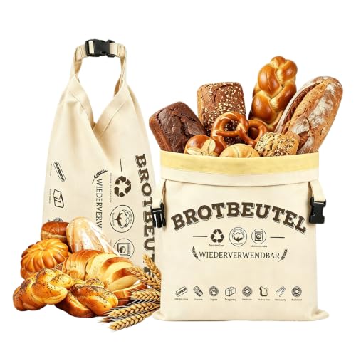 Brotbeutel Bienenwachs 43×33 cm 2 Stück Bienenwachs Brotbeutel Leinen Bienenwachsbeutel für Brot Wiederverwendbare Natürliche Bread Bag für Selbstgebackenes Brot und Backwaren