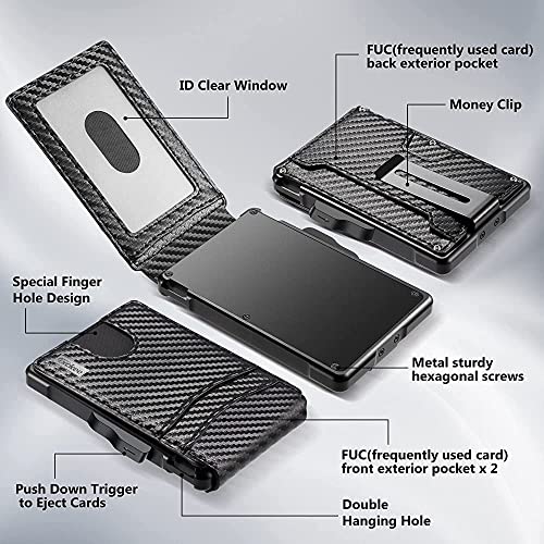 Men's Slim RFID Blocking Bifold Wallet with Money Clip and Leather Slots in Gift Box