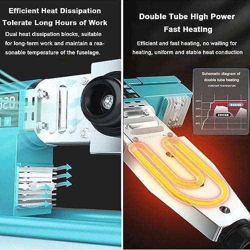 800W Handheld Pipe Welding Machine - Digital Display Hot-Melt Plastic Welding for 20-63mm PPR/PE/PP Tubes