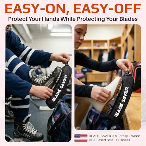 GlideDry Ice Skate Guards - Premium Ice Skate Soakers for Figure Skating & Hockey | Absorbent, Moisture Wicking Terry Cloth Lining | Quick-Dry, Machine Washable, Fits Multiple Sizes (Black, Medium)