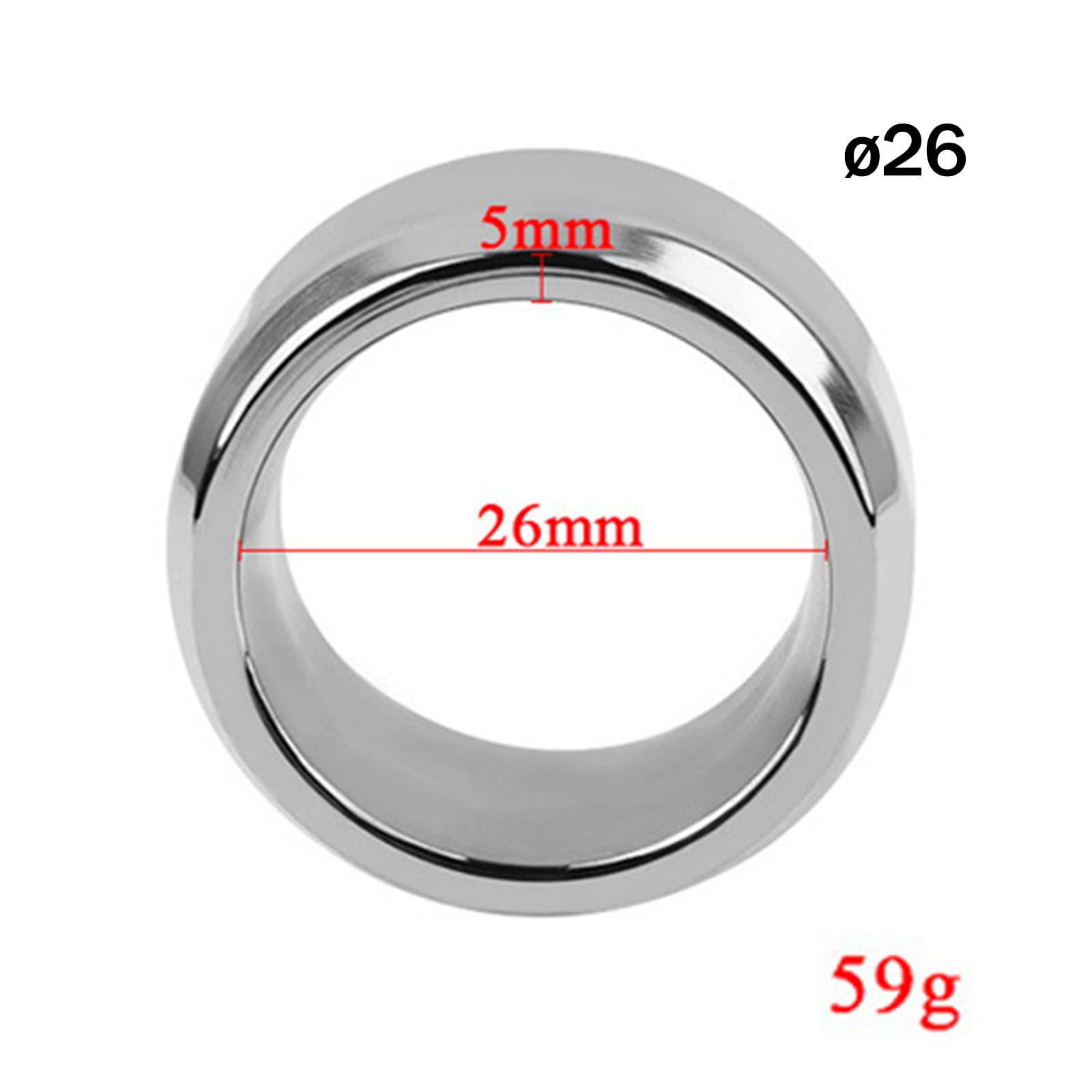 Anello per pene in acciaio inossidabile Anello per pene in metallo Anello per testicoli Anello per bondage Anello per il piacere Anello per il glande per un'erezione dura e duratura Giocattolo(Ø23mm)