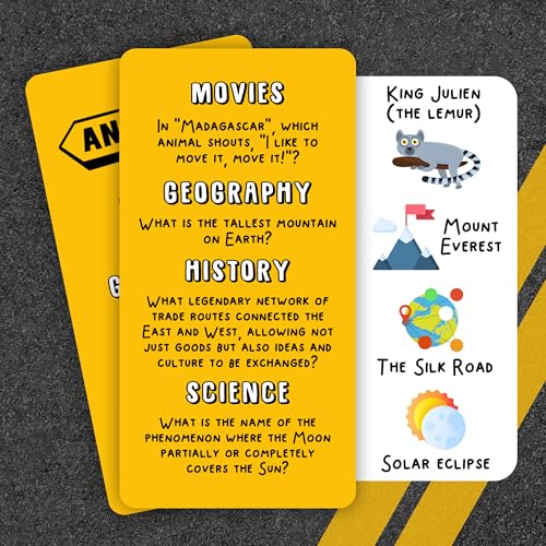 well balanced road trip trivia - road trip games for kids travel essentials car activities must haves for ages 8