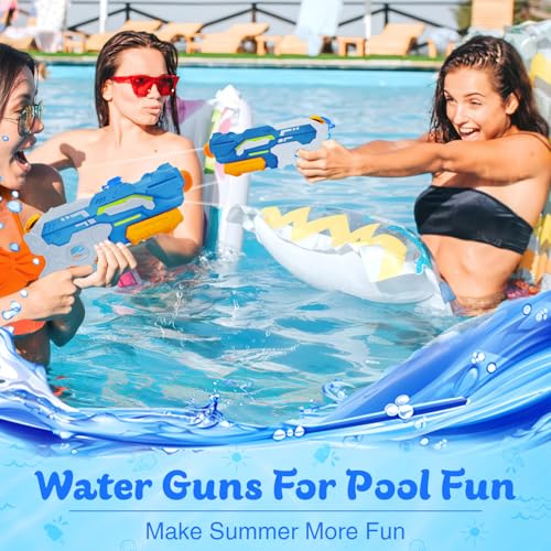 Wasserpistole Kinder – 1200ML Wasserspritzpistole mit 8–10m Reichweite, Outdoor Spielzeug für Sommer, Strand, Pool & Garten – Wasserblaster große reichweite für Jungen & Mädchen (Blau)