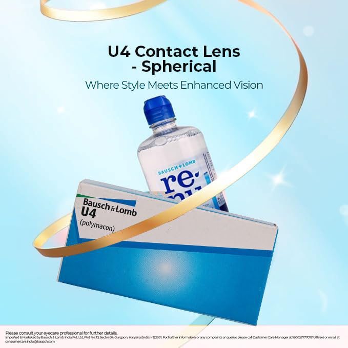 Image of Bausch & Lomb U4 Contact Lens - Spherical | Yearly Disposable | Hydrogel Material | (-3.75, Pack of 1)