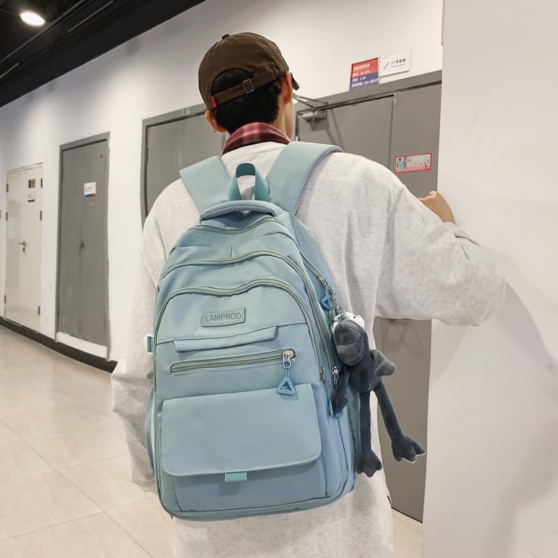 Cute Aesthetic Girls Backpack for School Large Capacity Bookbags College for Students Kids Teen Girls Laptop Bookbag Casual Travel Daypacks(Blue) - Image 2