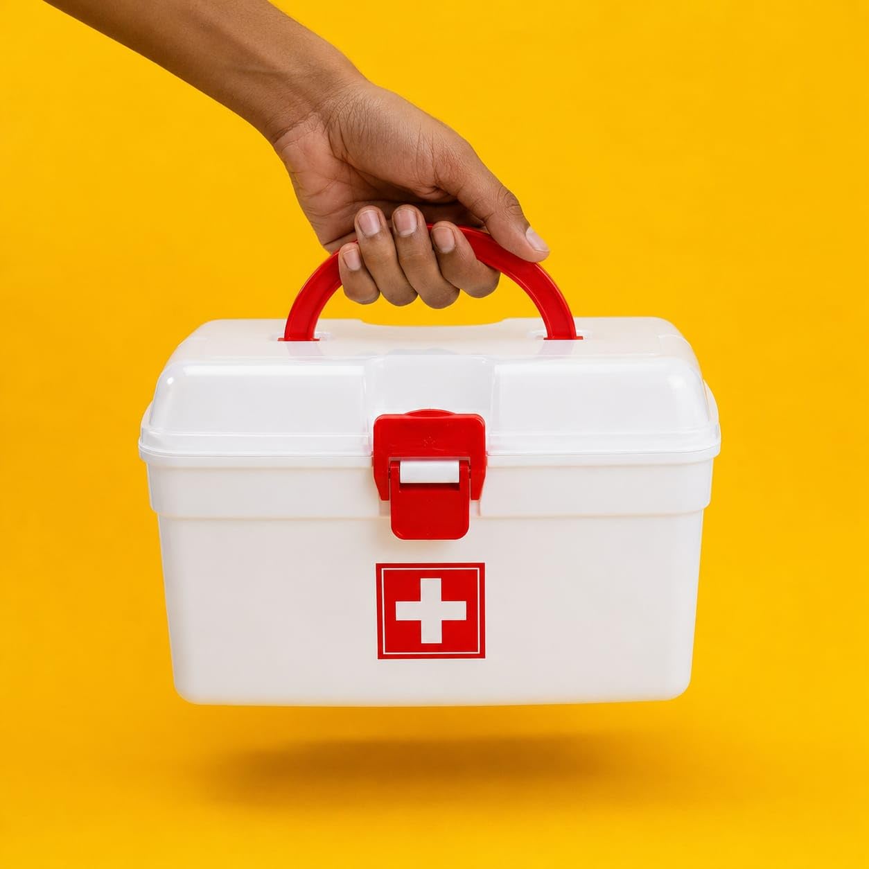 medicine organizer & medicine box for home | multi-layer tablet storage box with removable tray & secure lock | large household first aid container for family pills & syrups