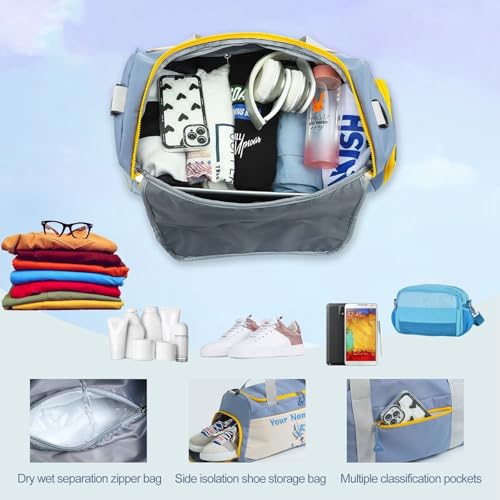 Customized Duffel Bag,Personalized Women's Gym Yoga Bag,Customizable Name Waterproof Gym Bag,Weekend Travel Bag,Adjustable Shoulder Strap Backpack,Gift for Women and men2