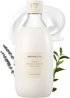 AROMATICA Serene Body Lotion Lavender & Marjoram 10.14oz / 300ml, Vegan | Soothing Body Moisturizer | Light Relaxing Scent | For Normal to Dry Skin | with Shea Butter