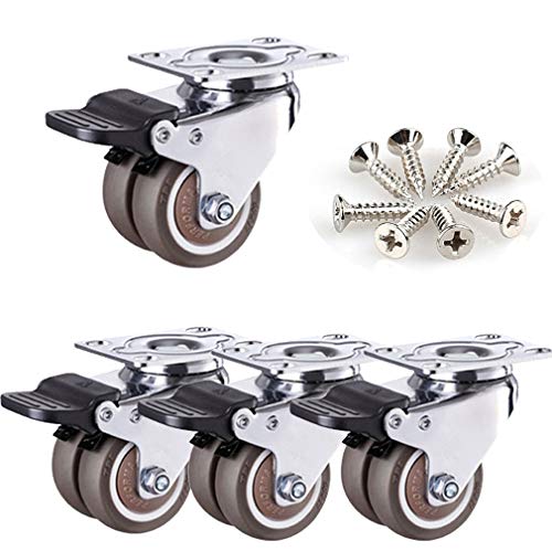 Roulette de meuble industrielle robuste double roue anti-rayure 400 kg