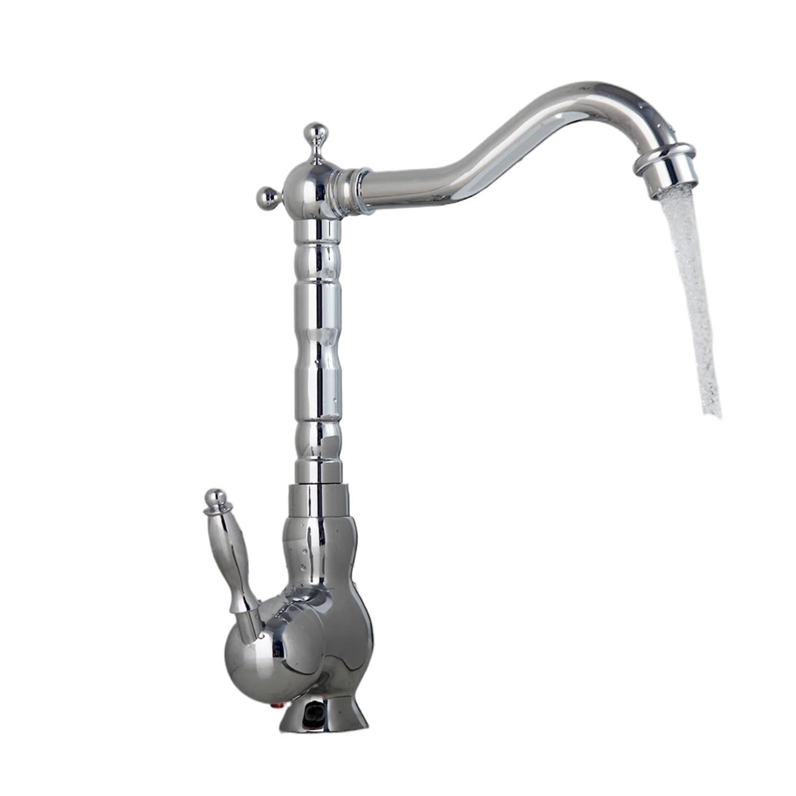 Robinet mitigeur pivotant en laiton chromé et céramique pour un réglage fluide de l'eau